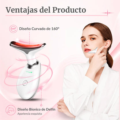 Pure Aura Micro Glow – Masajeador facial y de cuello con 7 colores LED