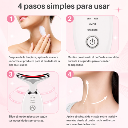Lifting facial, 7 colores, dispositivo de belleza, removedor de arrugas faciales.